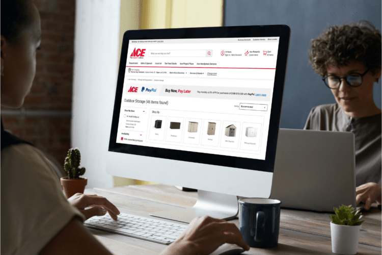 Shopping online on Ace Hardware website