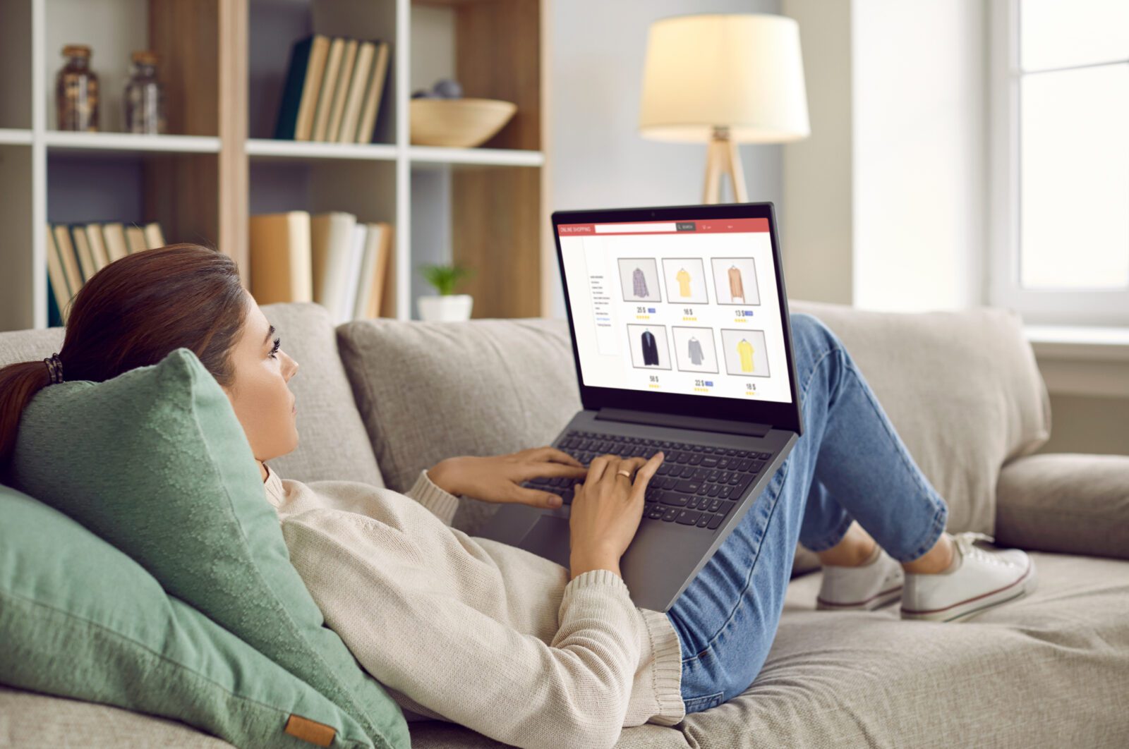 woman shopping online
