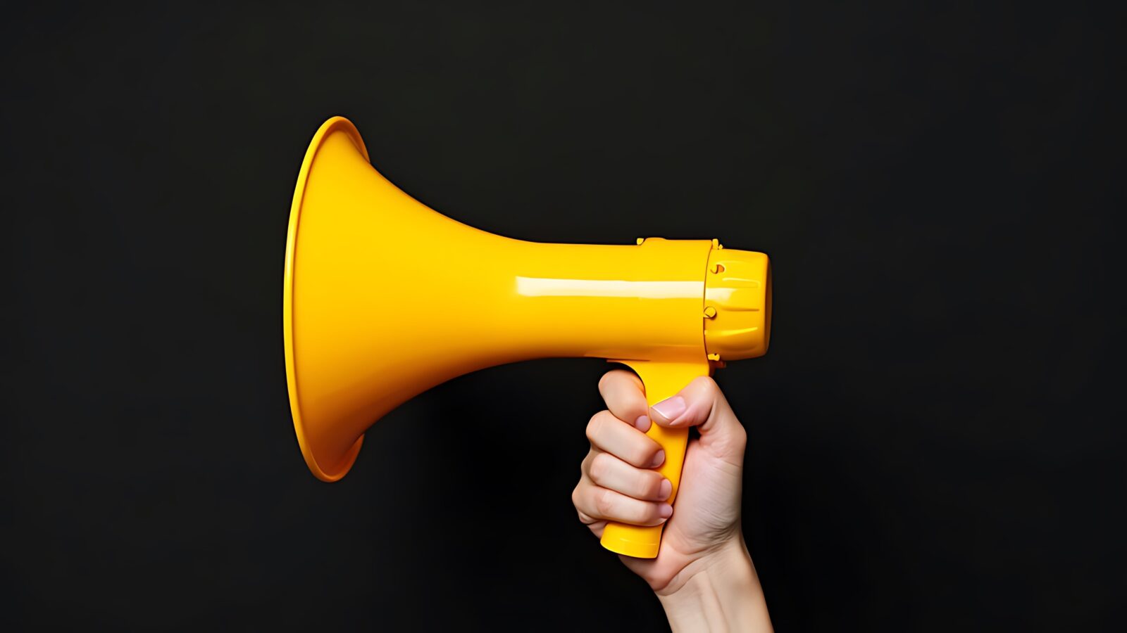Person holding a megaphone