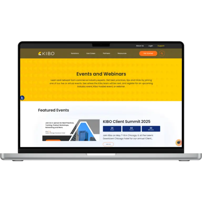 screenshot of website on laptop