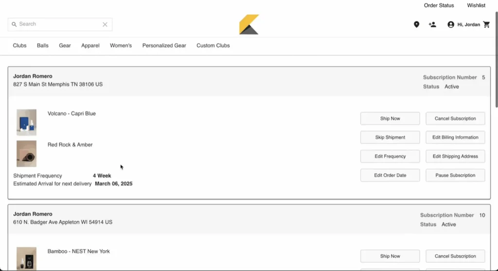 Customer Account Subscriptions