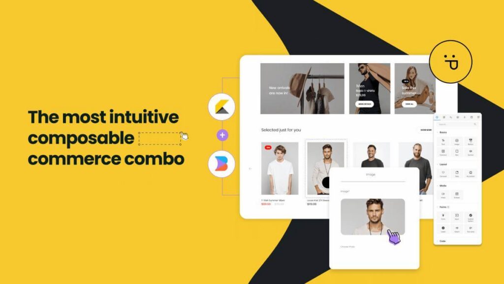 Website examples images of Builder.io and Kibo integration